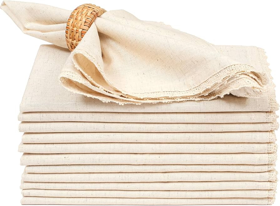 Linen Napkins,Flax Linen Napkins, Lace Linen Napkins,Cloth Napkins,Dinner Napkins Cloth,Cloth Nap... | Amazon (US)