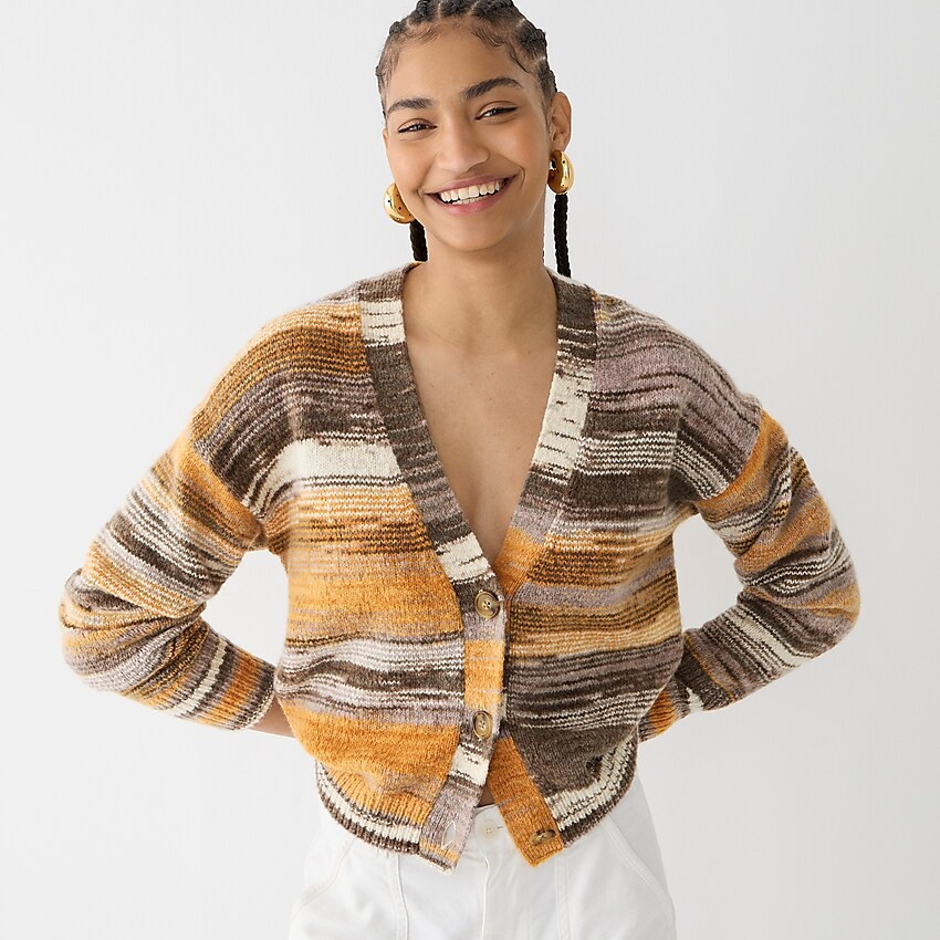 Space-dyed ribbed V-neck cardigan sweater | J. Crew US