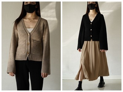 Women Cashmere V-neck Long Sleeve Scarlet Cardigan Khaite Black/Khaki | eBay US