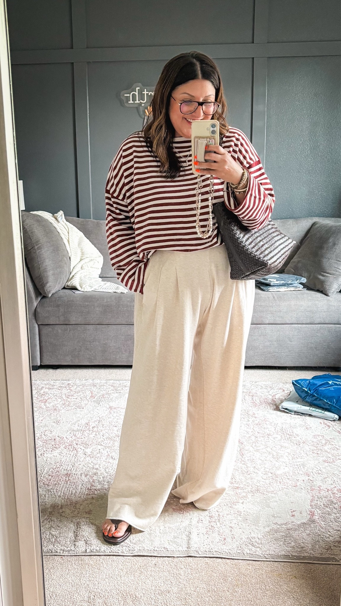 Aerie striped top - XL
Aerie trousers - L Reg
Target sandals
Madewell tote
@Aerie @Madewell @Target

#LTKMidsize #LTKSaleAlert #LTKOver40