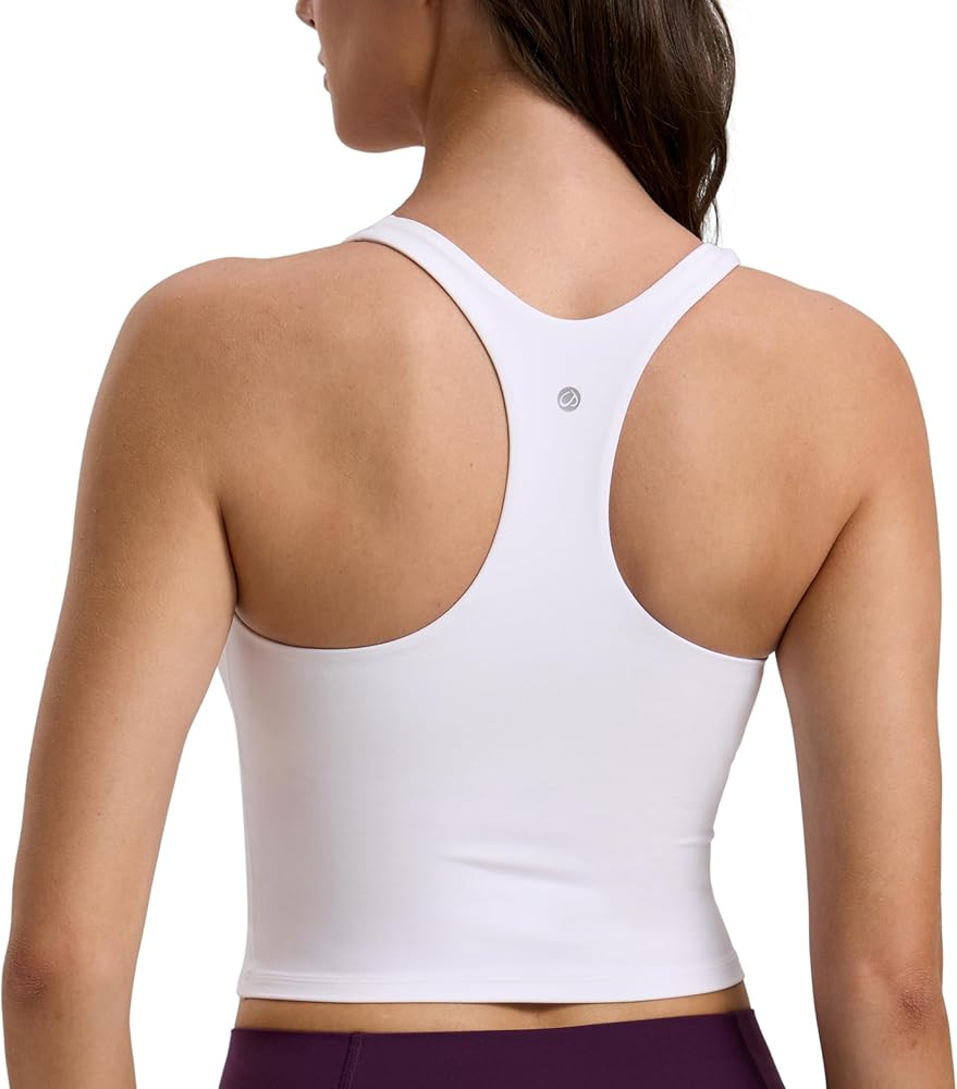 CRZ YOGA Butterlift Square Neck Crop Tank Tops for Women - Longline Racerback Sports Bras Yoga Ca... | Amazon (US)