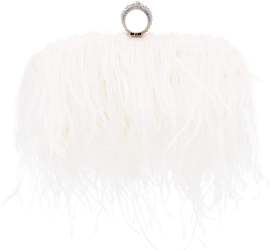 Miuco Women Feather Clutch Purse Shoulder Crossbody Bag Evening Handbags | Amazon (US)