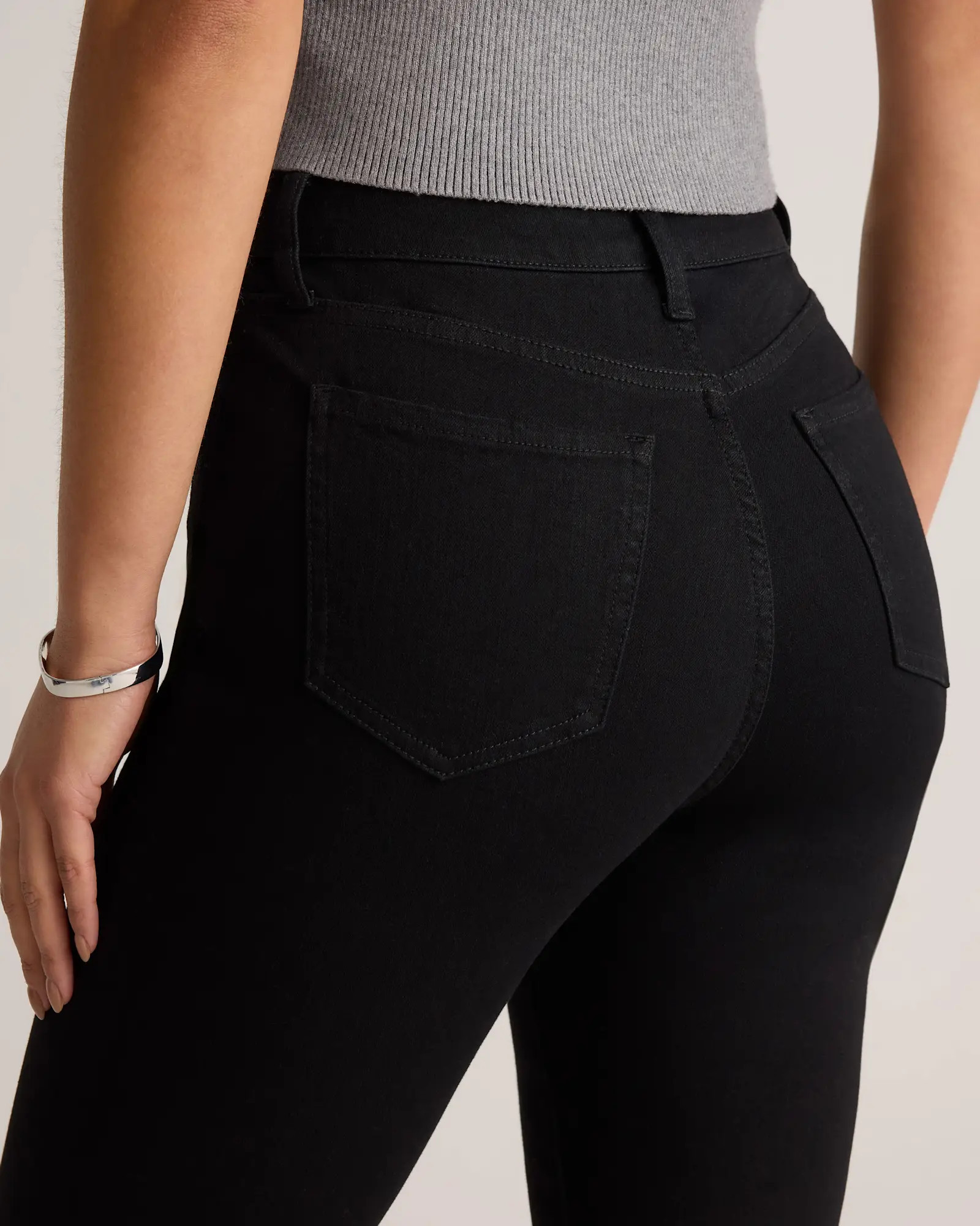 Bella Stretch Straight Jeans in Black | Quince