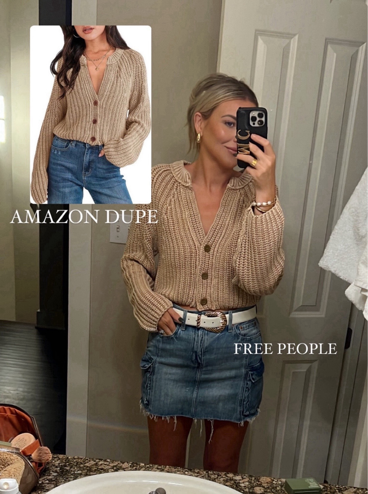 Free People dupe from Amazon - looks just like the real thing, perfect for fall
Paired with a denim skirt

free people dupe, amazon fashion, amazon designer dupe, amazon fall fashion, fall outfit 

#LTKFindsUnder50 #LTKStyleTip #LTKSeasonal