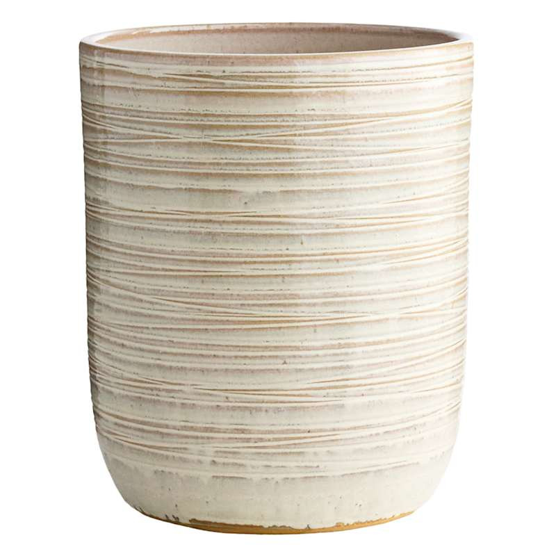 Callum White Ceramic Outdoor Planter, Medium | At Home