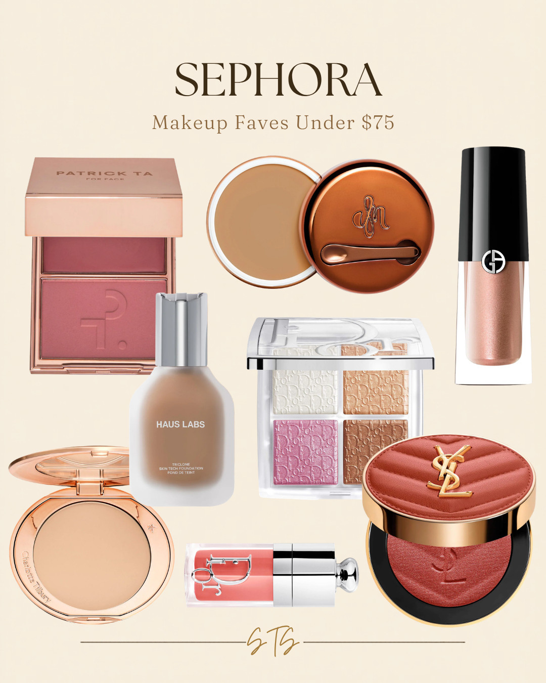 High end makeup that will not break the bank, all under $75 and all from Sephora. This roundup has the most beautiful blush from Patrick Ta, that viral Haus Labs foundation, a stunning Dior eyeshadow palette, YSL blush and so many more pieces that feel luxurious without the luxury price tag.

#sephora #sephorafinds #sephorafaves #makeup #makeupfinds #beautyfinds #patrickta #hauslabs #dior #ysl #armanibeauty #charlottetilbury #beautymusthaves #makeupunder75 

 #LTKgrwm #LTKBeauty