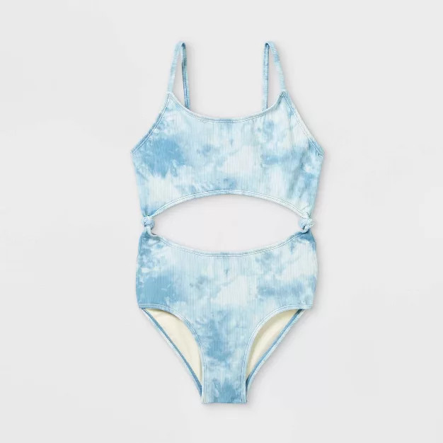 Girls' Cool Tie-Dye One Piece Swimsuit - art class™ Blue | Target