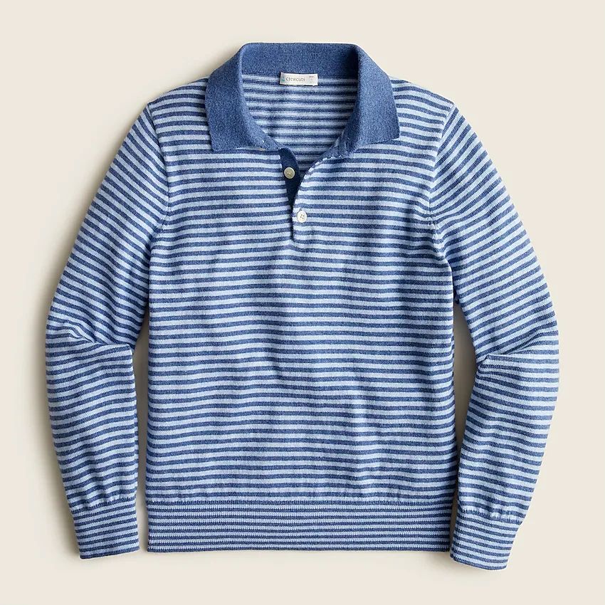 Boys' cotton-cashmere polo shirt in stripe | J.Crew US