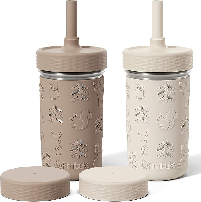 Fimibuke Toddler Cups Spill Proof, 12 OZ Sippy Cups for Kid Girl Boy, Leak Proof Stainless Steel ... | Amazon (US)