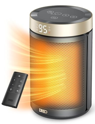 Dreo Space Heater, Portable Electric Heaters for Indoor Use with Thermostat and Remote, 2024 Upgraded, Digital Display, 12H Timer, 5 Mode, 1500W PTC Ceramic Fast Safety Heat for Office Bedroom Home | Amazon (US)