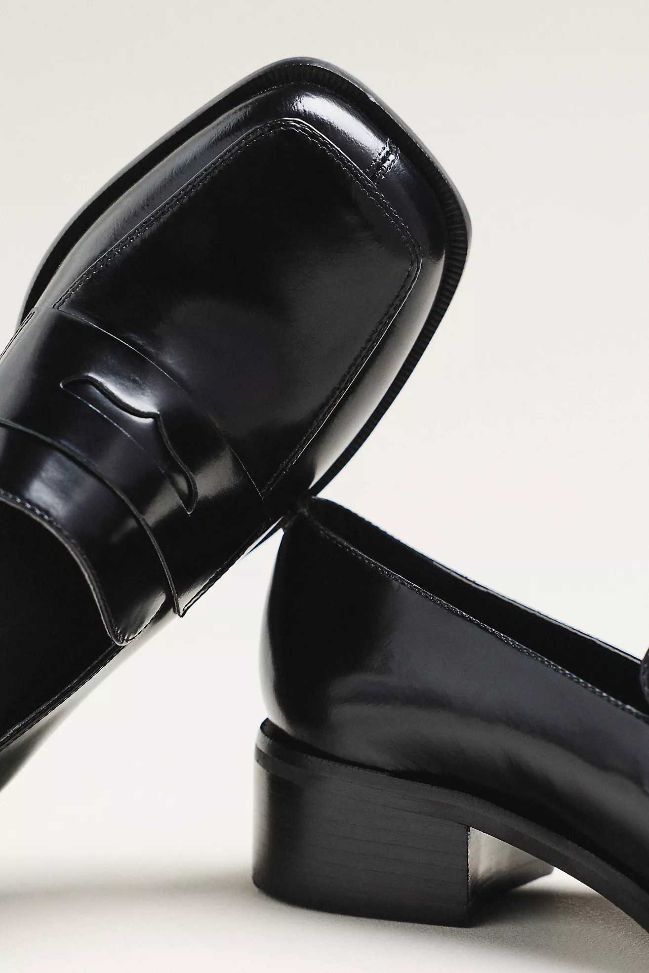 Maeve Square-Toe Loafer Heels | Anthropologie (US)