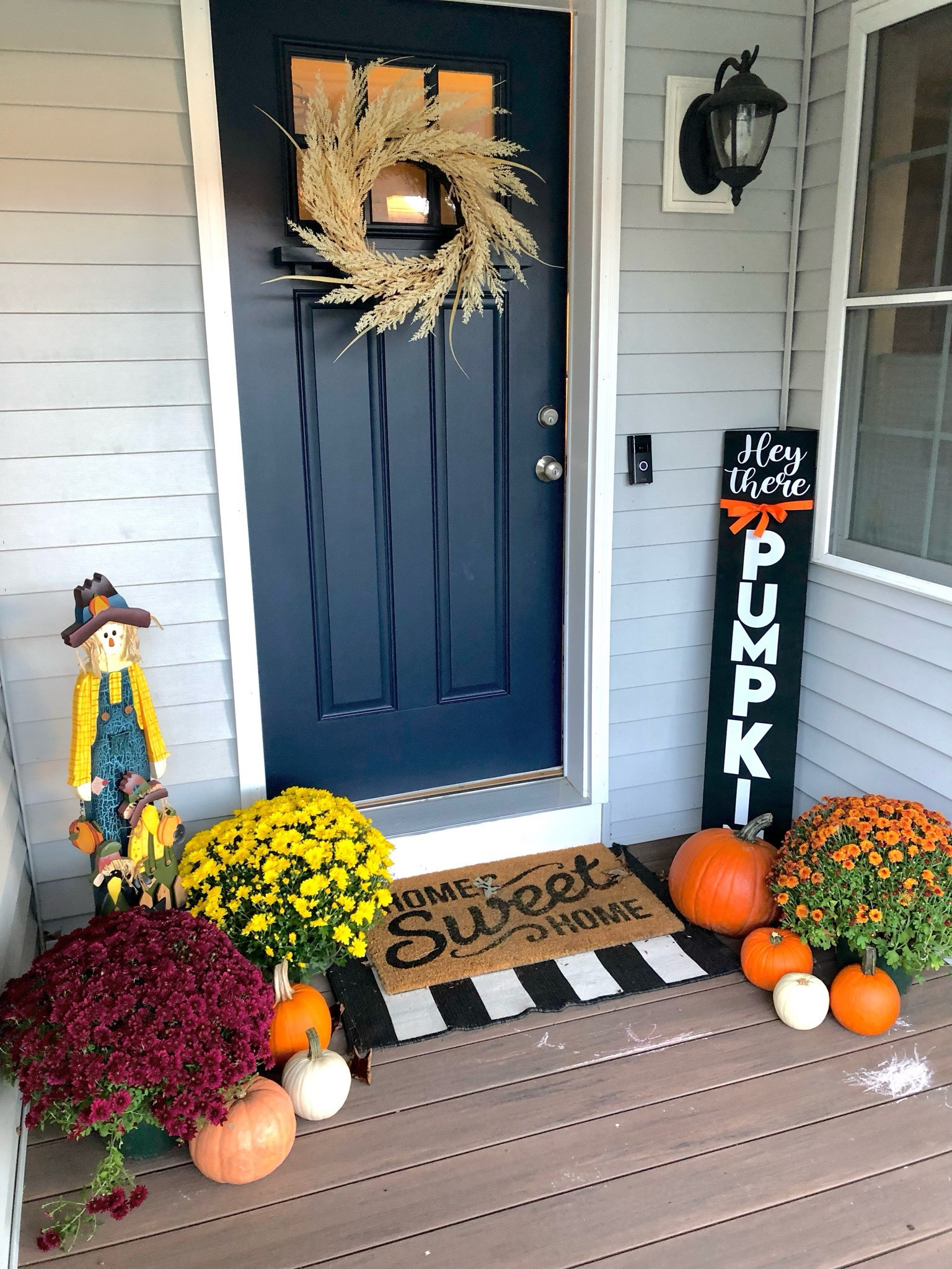 Fall porch pumpkins fall wreath 

#LTKhome #LTKfindsunder50 #LTKSeasonal