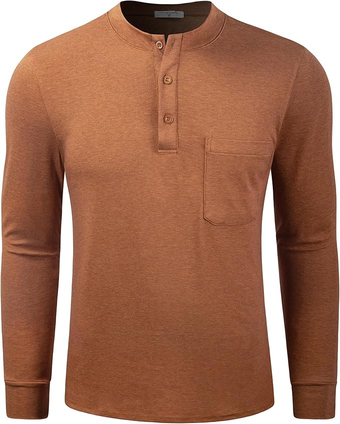 Derminpro Men's Henley Cotton Casual Short/Long Sleeve Lightweight Button T-Shirts | Amazon (US)