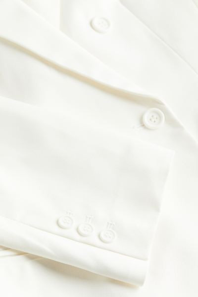 Double-breasted Blazer - V-neck - Long sleeve - White - Ladies | H&M US | H&M (US + CA)