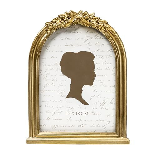 AELS 5x7 Inch Vintage Bow Picture Frame, Elegant Antique Photo Frames with Glass Front, Photo Display, Tabletop Wall Hanging, Gift Ideas, Golden | Amazon (US)