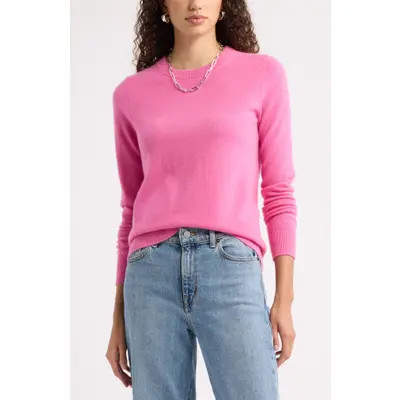 Nordstrom Crewneck Cashmere Sweater in Black Rock at Nordstrom, Size Large | Nordstrom