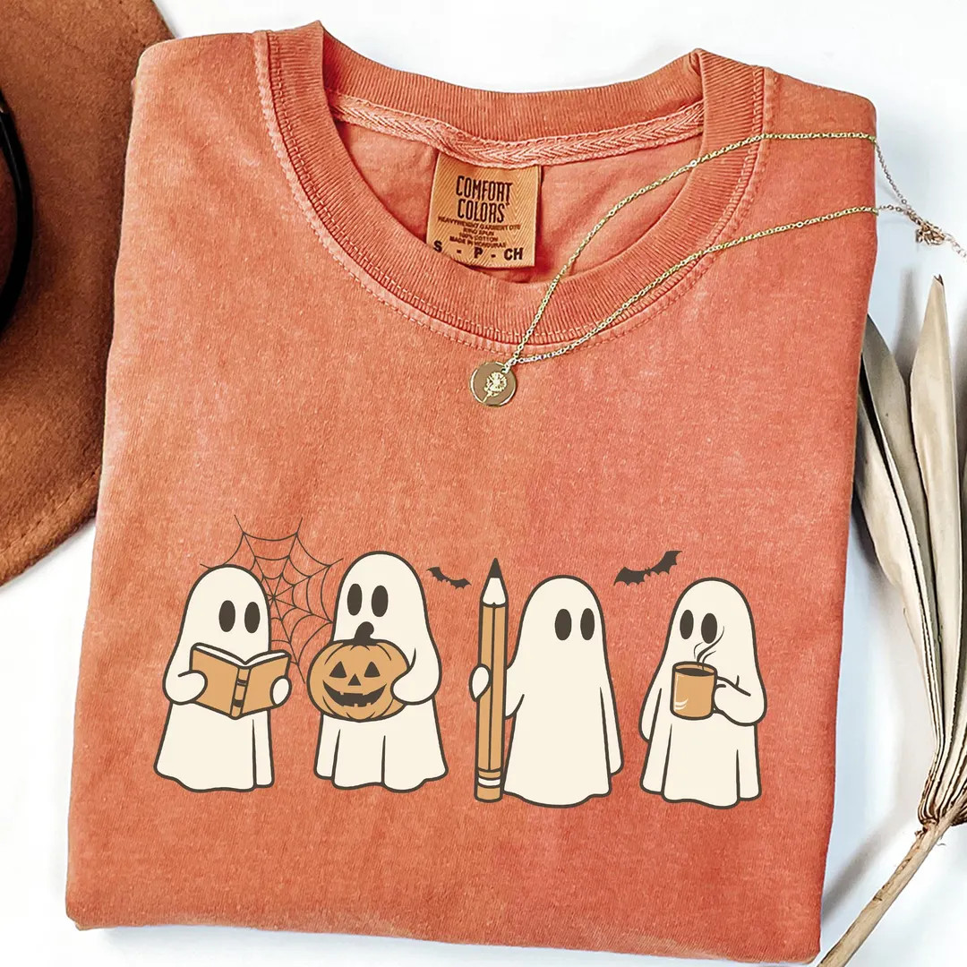 Halloween Teacher Shirt Comfort Colors, Spooky Teacher Shirts, Halloween Gift for Teacher, Fall A... | Etsy (US)