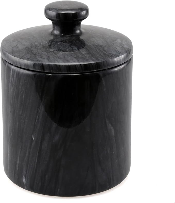 Creative Home Hand Carved Natural Black Marble Storage Jar Heavy Duty Taiwan Yushan Stone for Cot... | Amazon (US)