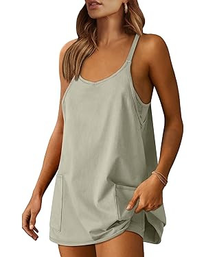 ANRABESS Women Summer Mini Romper Dress Workout Tennis Active Sports Athleisure Outfits built in ... | Amazon (US)
