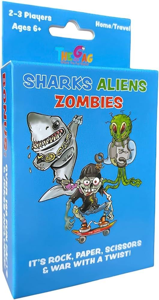 TheGag Sharks Aliens Zombies: Fun Card Game for Kids Played Like Rock Paper Scissors War for Fami... | Amazon (US)