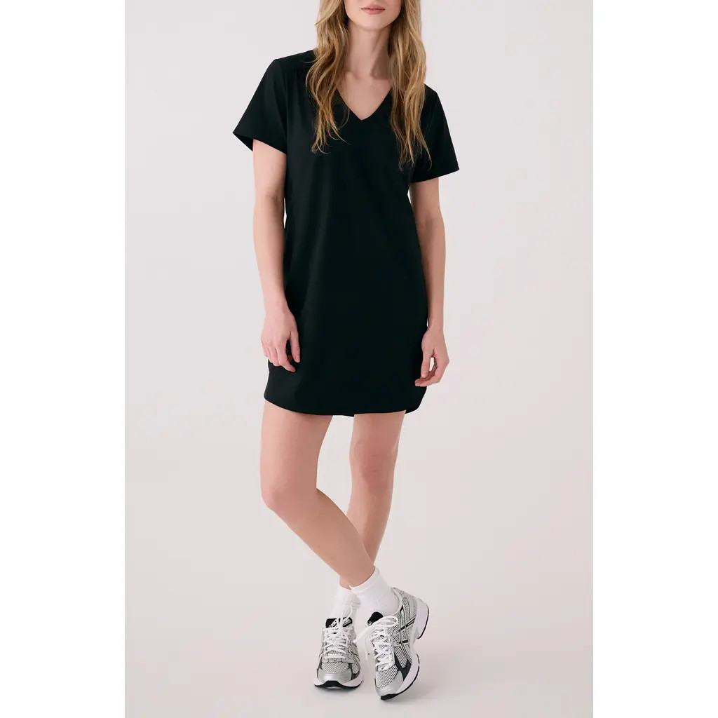 Lole Olivie V-Neck Dress in Black at Nordstrom, Size X-Small | Nordstrom