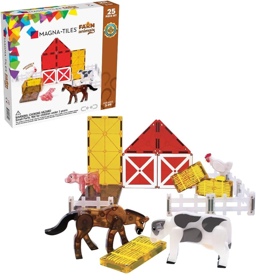 MAGNA-TILES Farm Animals 25-Piece Magnetic Construction Set, The ORIGINAL Magnetic Building Brand | Amazon (US)