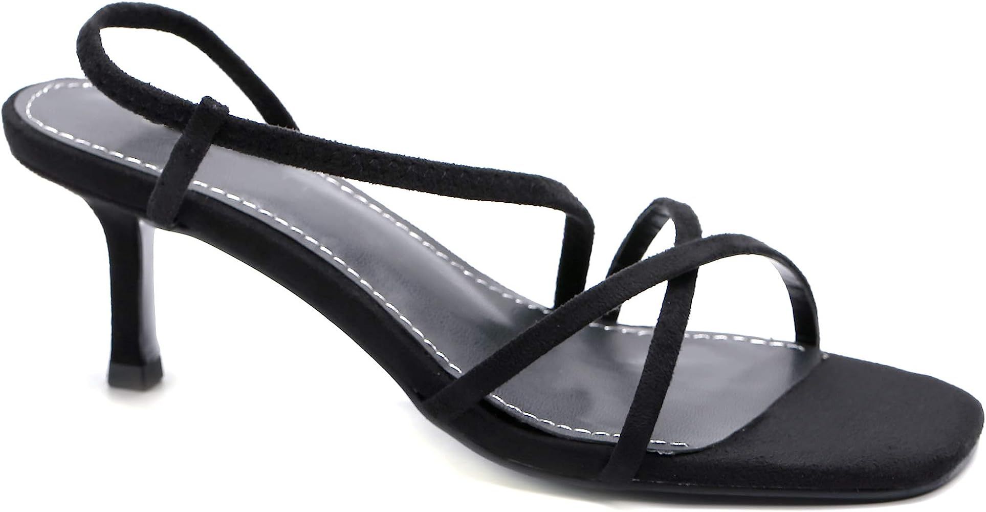 Greatonu Women Low Kitten Heels Square Toe Sandal Court Shoes | Amazon (US)