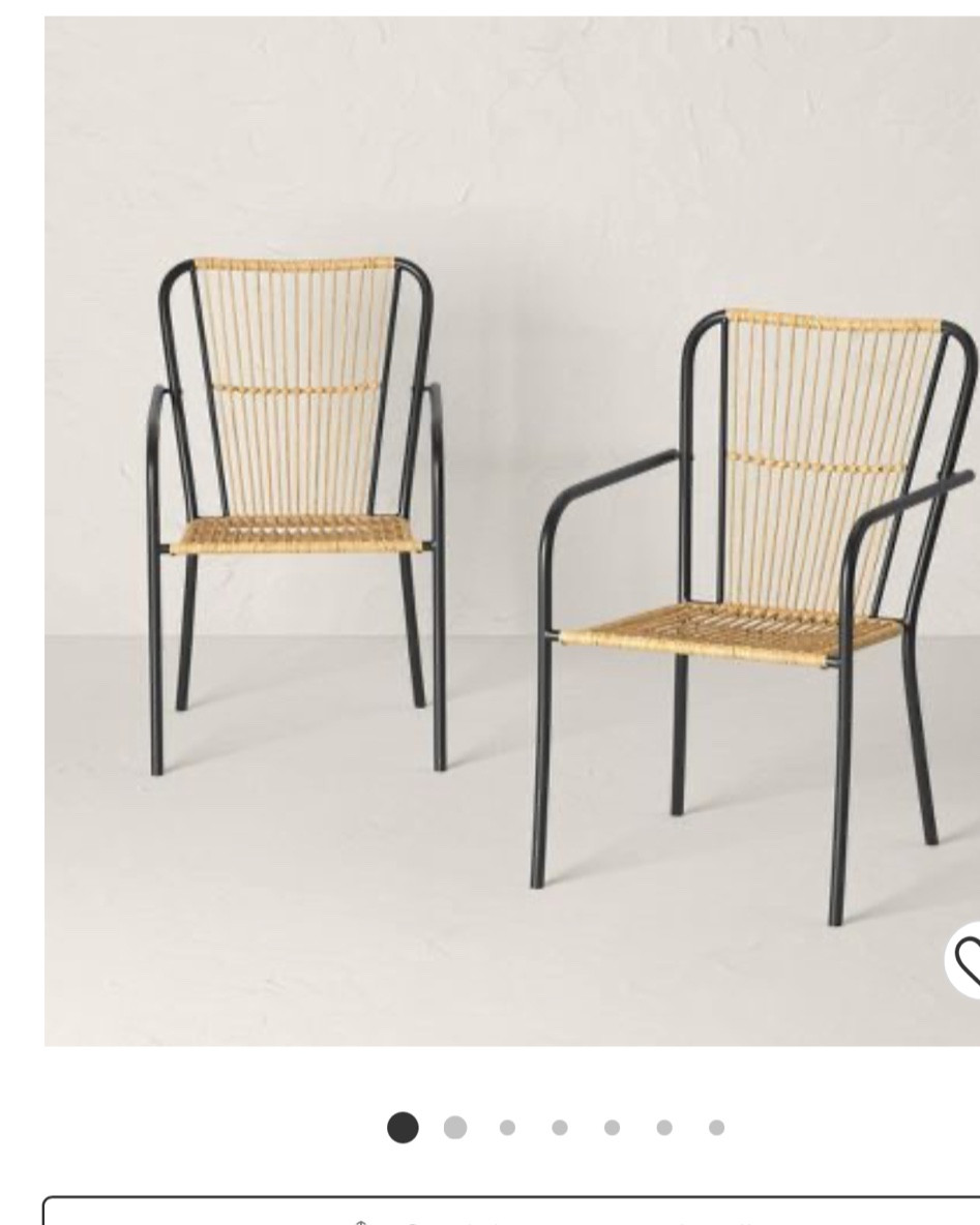 Outdoor dining chairs very similar to mine are half off at target right now. $85 for a set of 2! 

#LTKswim #LTKsalealert #LTKhome