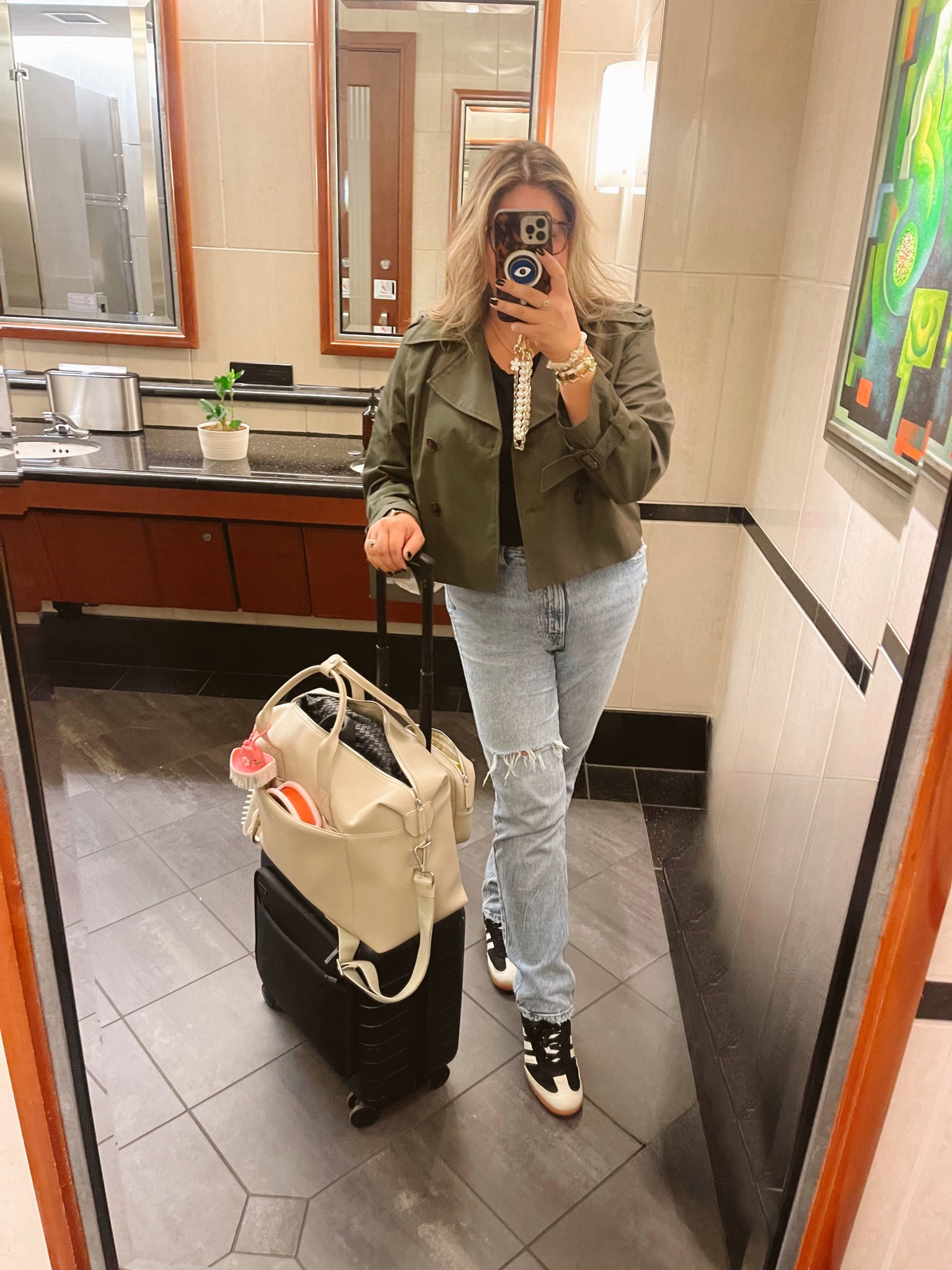 Today’s travel outfit ✈️

5am flights call for the easiest outfit, my favorite shrunken tee (it’s under $10 and comes in a ton of colors) a comfy pair of jeans, and a cropped trench to elevate the look a bit. 

Travel style. Travel look. Casual Travel. Airport style. Fall trends. 

#LTKSeasonal #LTKTravel