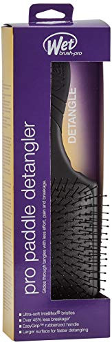 Wet Brush Paddle Detangler Hair Brush Black with Soft Bristles, Perfect Hair Brush for Men, Women and Kids, Detangler for All Hair Types - Blackout | Amazon (US)