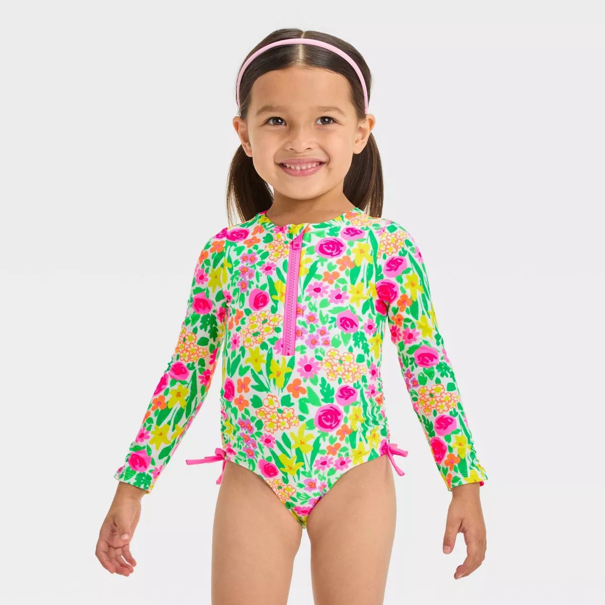 Toddler Girls' Long Sleeve Rash Guard One Piece Swimsuit - Cat & Jack™ | Target