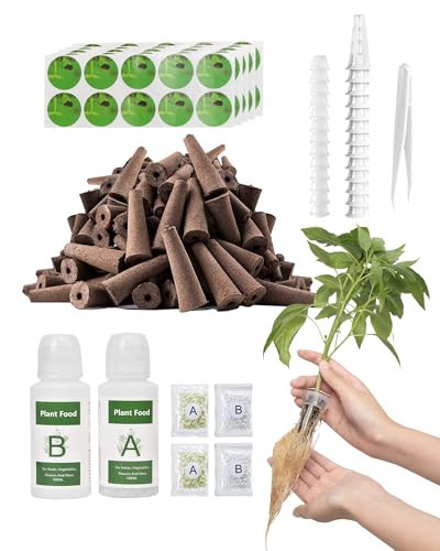 RAINPOINT 134PCS Hydroponic Pods Kit - Seed Pod Kit for Aerogarden and All Brand - 1 PCS AB Food, 2 PCS Fertilizer, 13 PCS Baskets, 13 PCS Covers, 52 PCS Grow Sponges, 52 PCS Labels, 1 PCS Tweezers | Amazon (US)