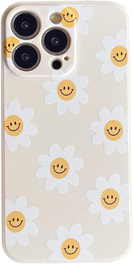 White Sunflower Cute Flower Silicone Soft Phone Case for Apple iPhone 13 Pro Max 6.7 inch Smooth ... | Amazon (US)