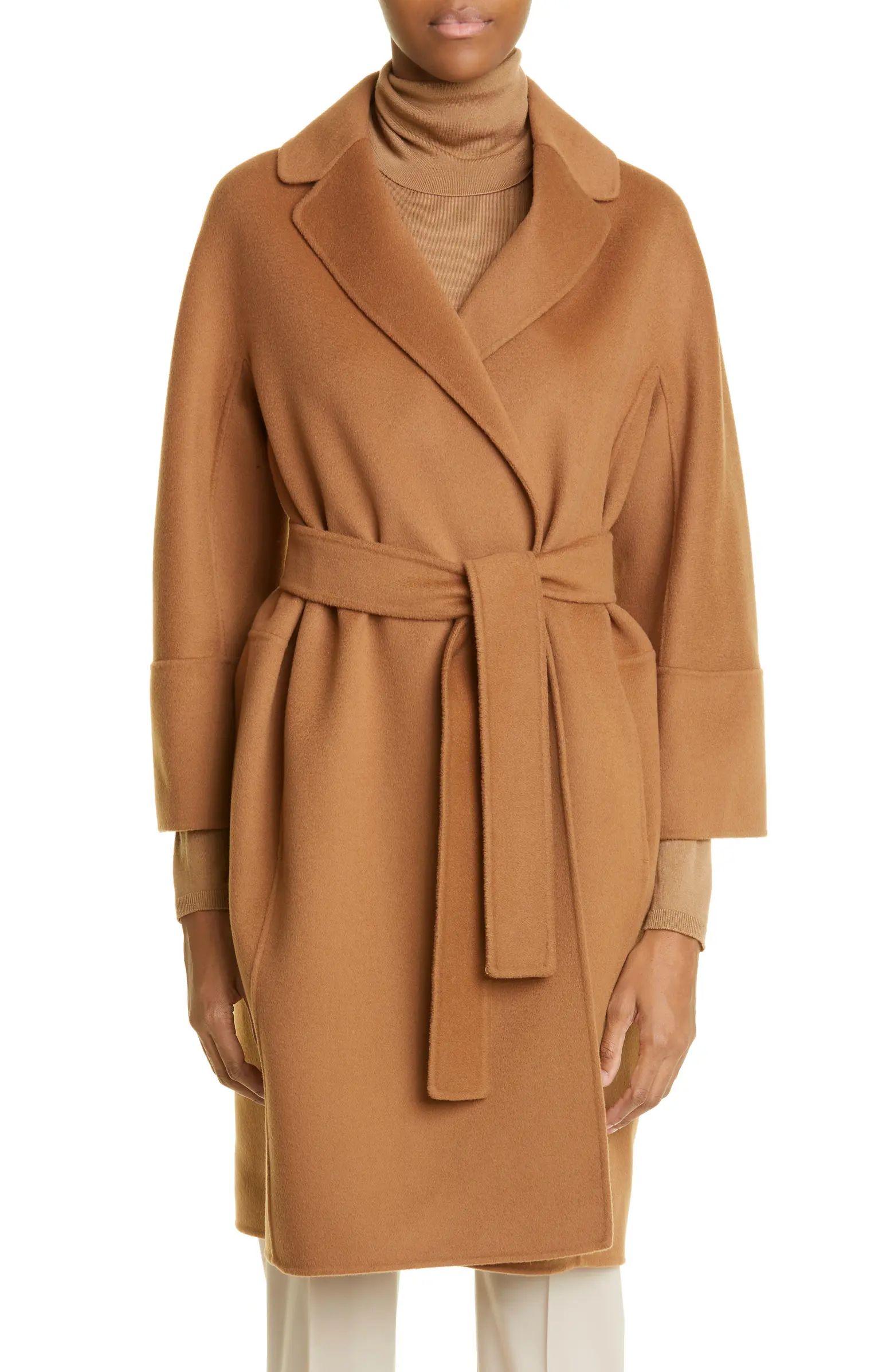 Arona Belted Double Face Virgin Wool Wrap Coat | Nordstrom