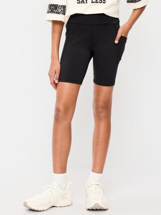 High-Waisted StudioSmooth Biker Shorts for Girls | Old Navy (US)