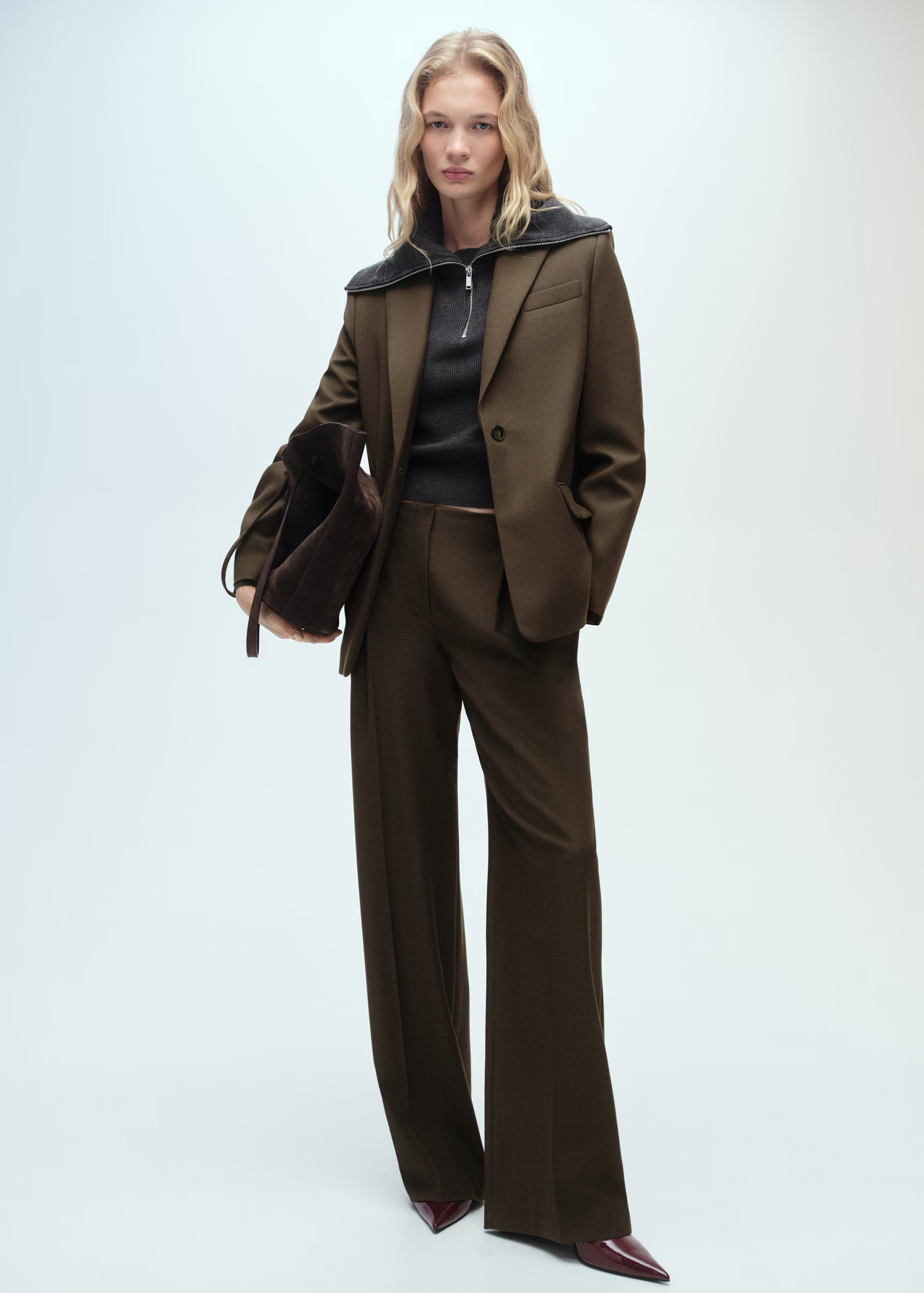 Wideleg suit trousers - Women | MANGO United Kingdom | MANGO (UK)