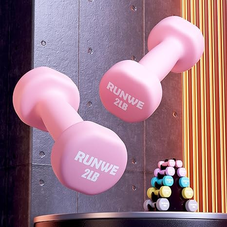 RUNWE Dumbbells Hand Weights Set - 2 lb Dumbbell Set of 2, Exercise & Fitness Dumbbell Free Weigh... | Amazon (US)