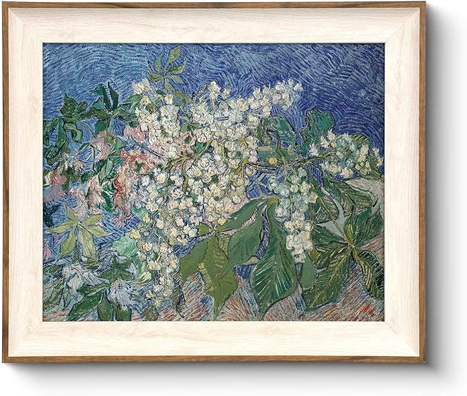 VIYYIEA Framed Canvas Wall Art, Flowers Wall Art for Living Room, Vintage Oil Painting Picture, V... | Amazon (US)