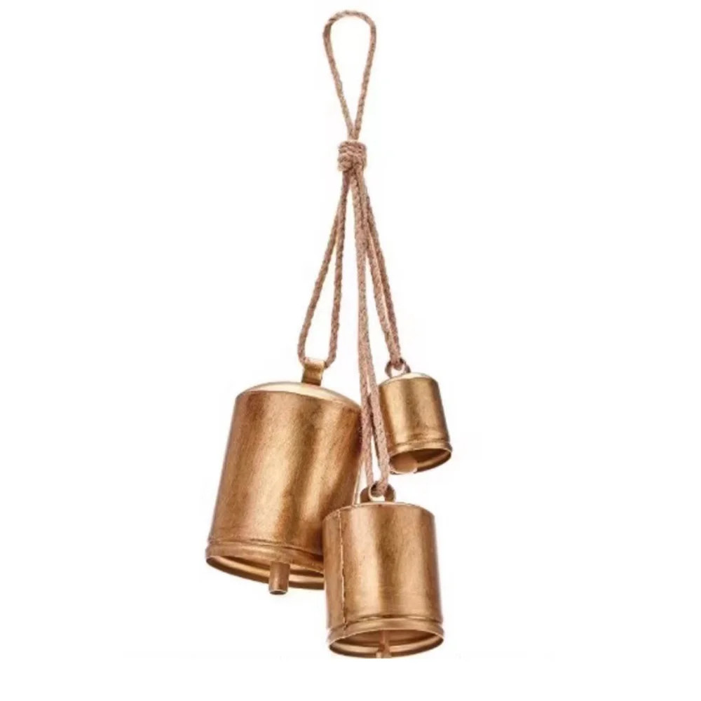 Vintage Style Metal Christmas Bells Rustic Brass Gold Large Bell Cow for Home Garden Decor Crafts... | Walmart (US)
