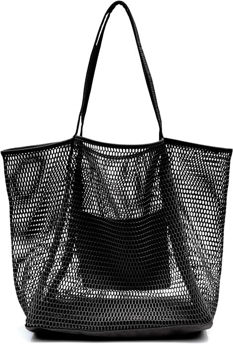 HOXIS Mesh Beach Tote Womens Shoulder Handbag | Amazon (US)