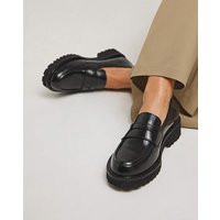 Premium Leather Chunky Loafer Std Fit Black - Anthology - Size: 4 | JD Williams (UK)