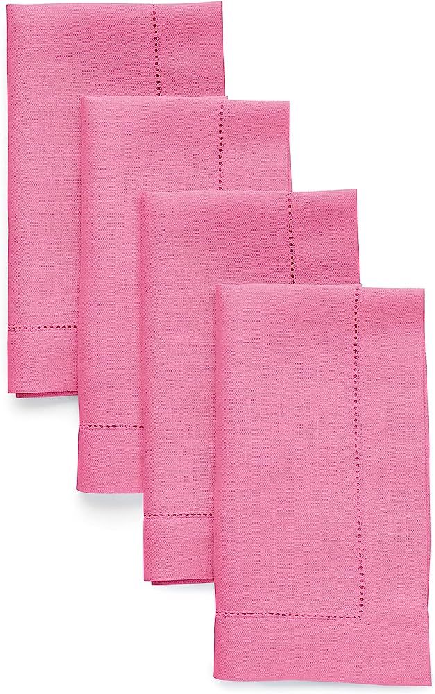 Solino Home Linen Dinner Napkins 20 x 20 Inch – 100% Pure Linen Flamingo Pink Cloth Fabric Napk... | Amazon (US)
