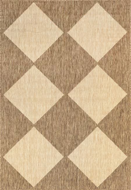 Brown Meyari Indoor/Outdoor Checkered 8' x 10' Area Rug | Rugs USA