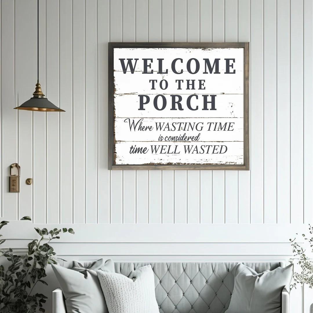 Welcome to the Porch Sign — Where Wasting Time is Time Well Wasted, Faux Barnwood Textured Back... | Etsy (US)