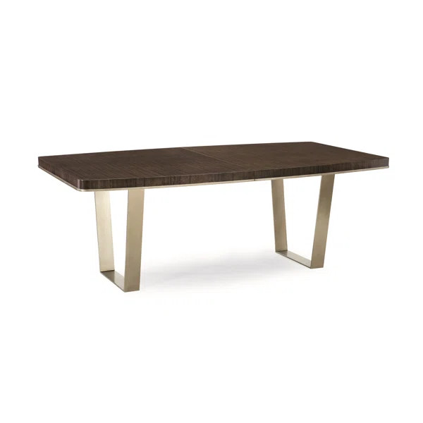 Modern Streamline Solid Wood Dining Table | Perigold