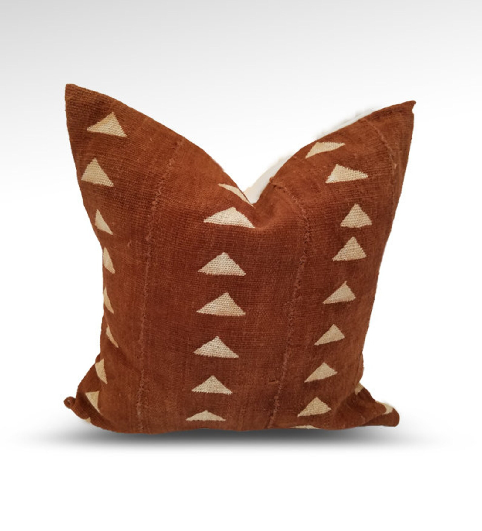 African, Mudcloth, Rust, White, Triangles, Boho, Beachy, Tribal, Southwest, Pillow Cover, Throw P... | Etsy (US)