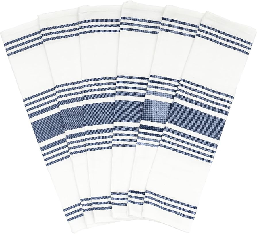 Blue Dish Towels - 100% Cotton Blue Kitchen Towels - Super Absorbent, Lint-Free, Large 30\u201dx2... | Amazon (US)