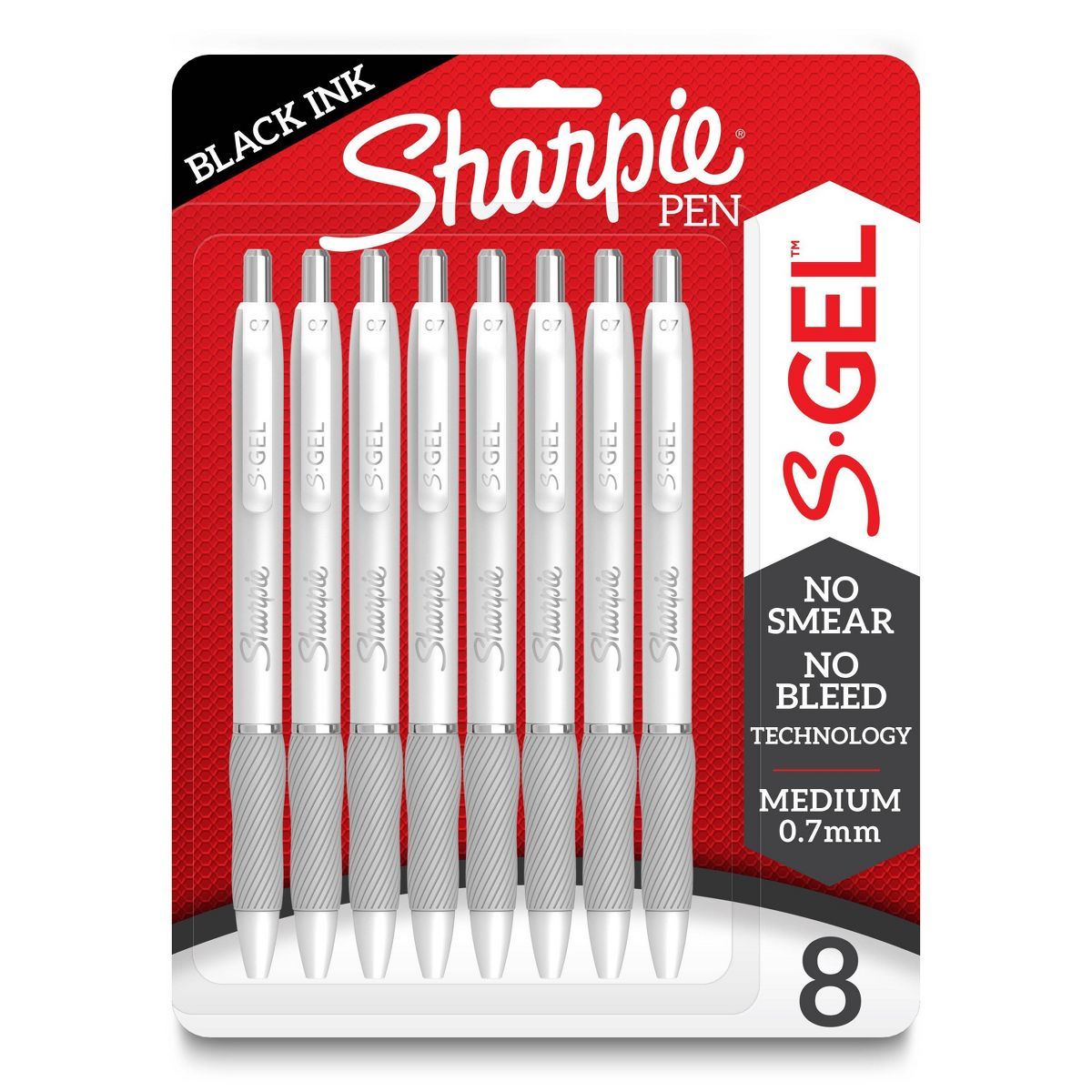 Sharpie 8ct S-Gel Pens Fashion White 0.7mm Black Ink | Target