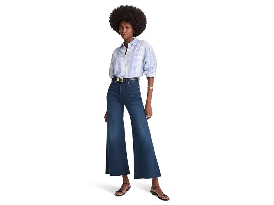 Madewell Flared Wide-Leg Crop Jean in Kingston Wash Women's Jeans Kingston Wash : 30 27, Cotton/Denim/Elastane | Zappos