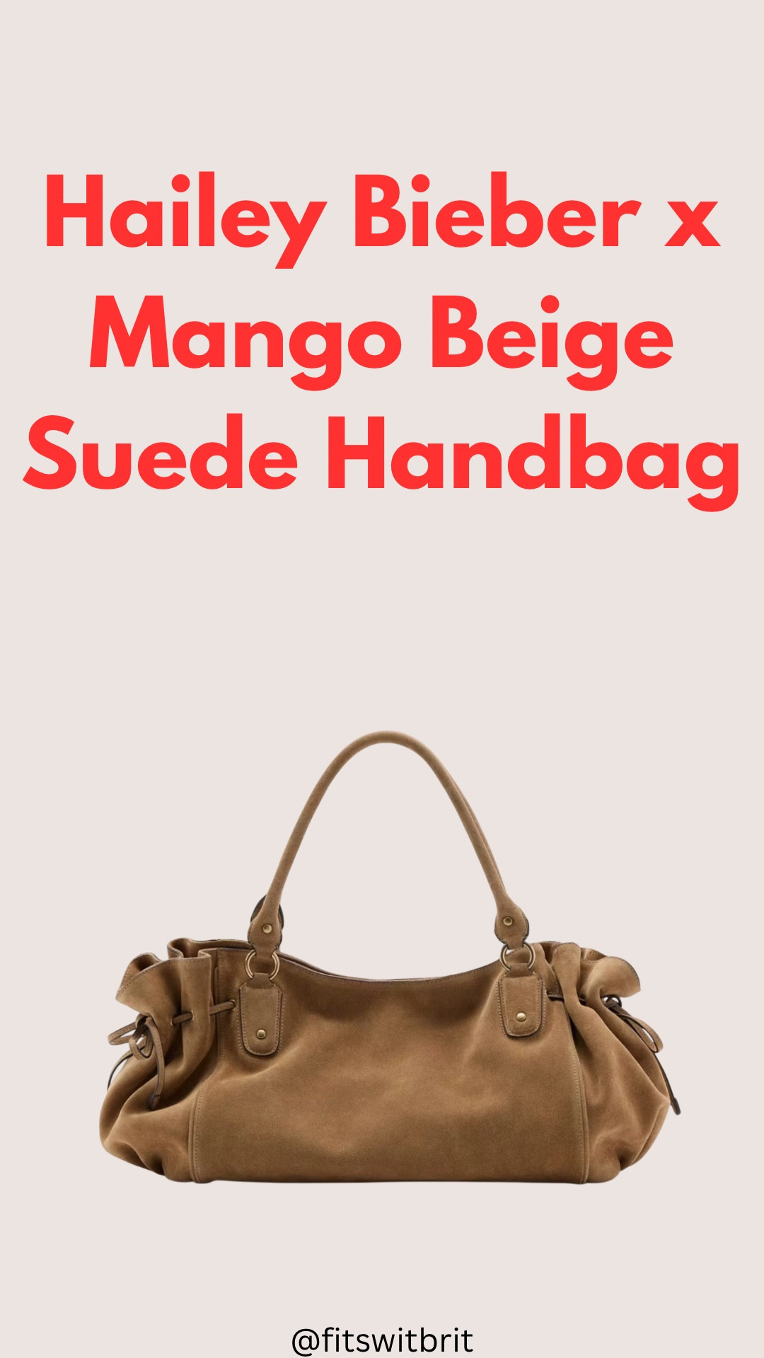 Haley Bieber x Mango beige handbag